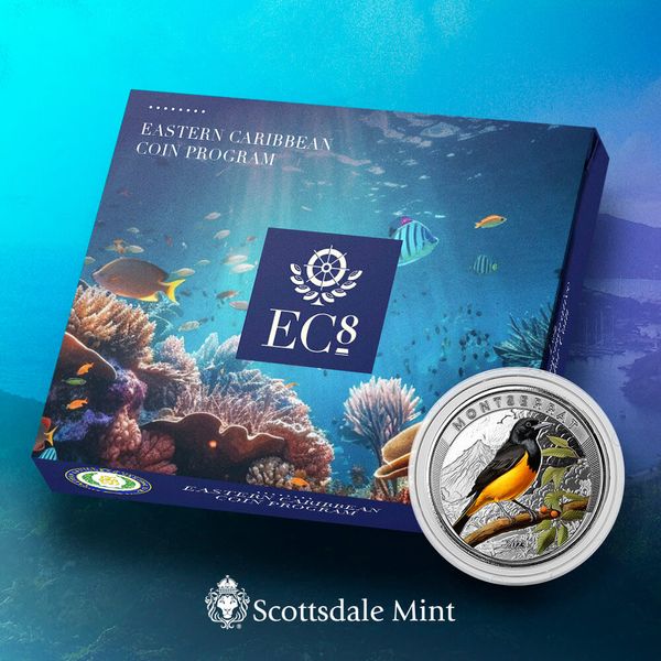 2023 Ec8 Montserrat Oriole Bird 1 Troy Ounce 999 Fine Silver Color Proof Coin 01