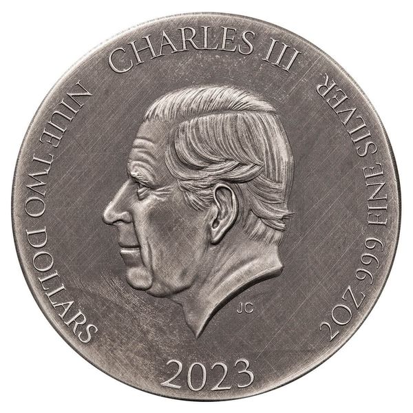 2023 Scottsdale Mint Niue Biblical Series Zechariahs Vision Of The Chariots 2 Troy Ounce 999 Fine Silver Antiqued Coin 14