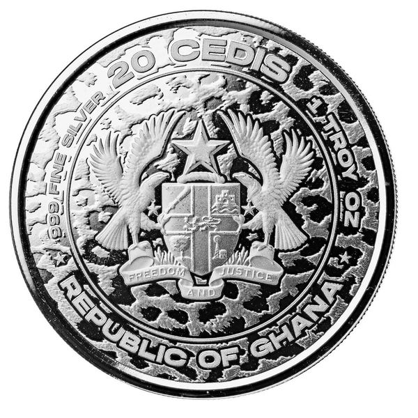 2023 Scottsdale Mint Ghana Leopard 1 Troy Ounce 999 Fine Silver Proof Like Coin 03