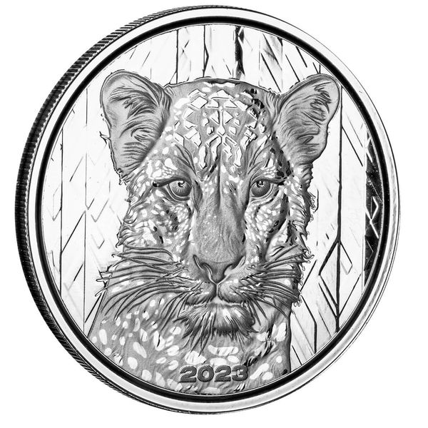 2023 Scottsdale Mint Ghana Leopard 1 Troy Ounce 999 Fine Silver Proof Like Coin 04