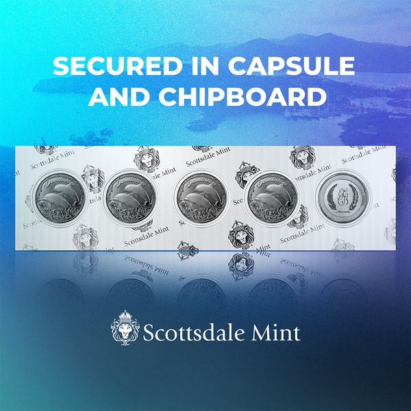 2023 Ec8 Scottsdale Mint Dominica Dolphins 1 Troy Ounce 999 Fine Silver Proof Like Coin 06
