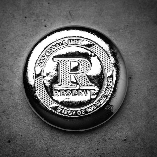 2024 Scottsdale Mint Reserve 5 Troy Ounce Silver Button Square 3