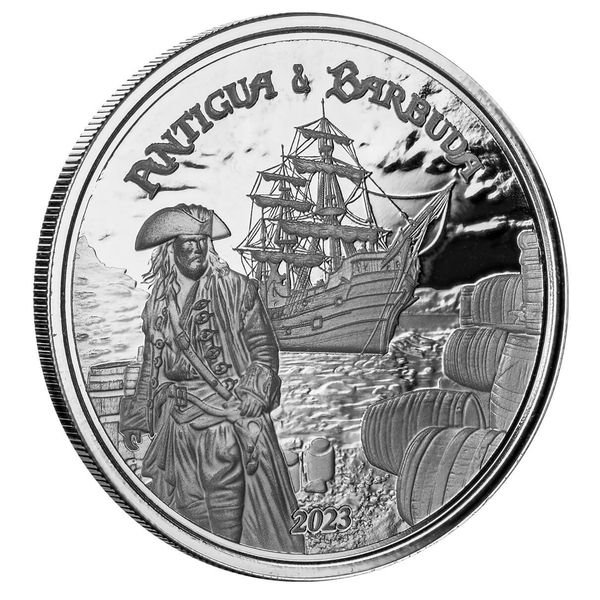 2023 Scottsdale Mint Ec8 Antigua & Barbuda Rumrunner Pirate 1 Troy Ounce 999 Fine Silver Proof Like Coin 06