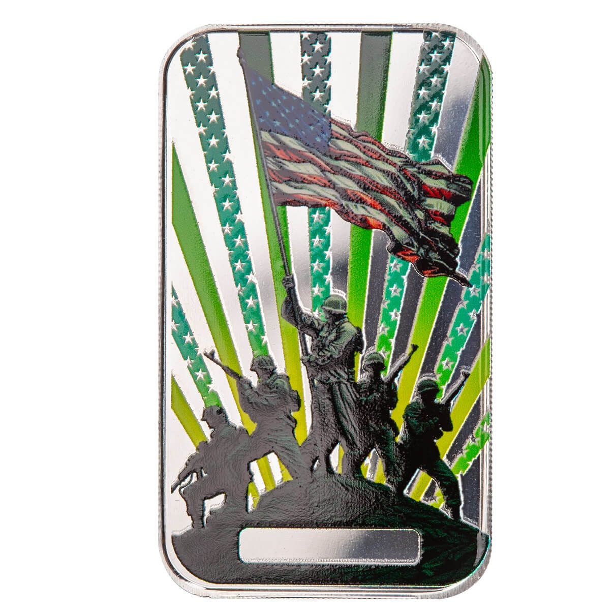 2024 Scottsdale Mint Battle Of Iwo Jima Marines 1 Troy Ounce 999 Fine Silver Color Bar 02