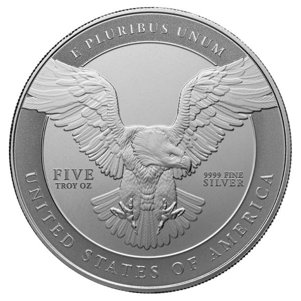 2024 Scottsdale Mint President Donald J Trump 5 Troy Ounce 9999 Fine Silver Round 02