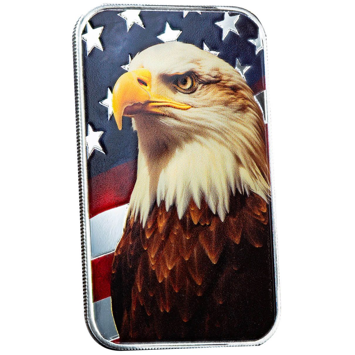 Scottsdale Mint Patriotic Bald Eagle 1 Troy Oz 999 Silver Color Bar 05