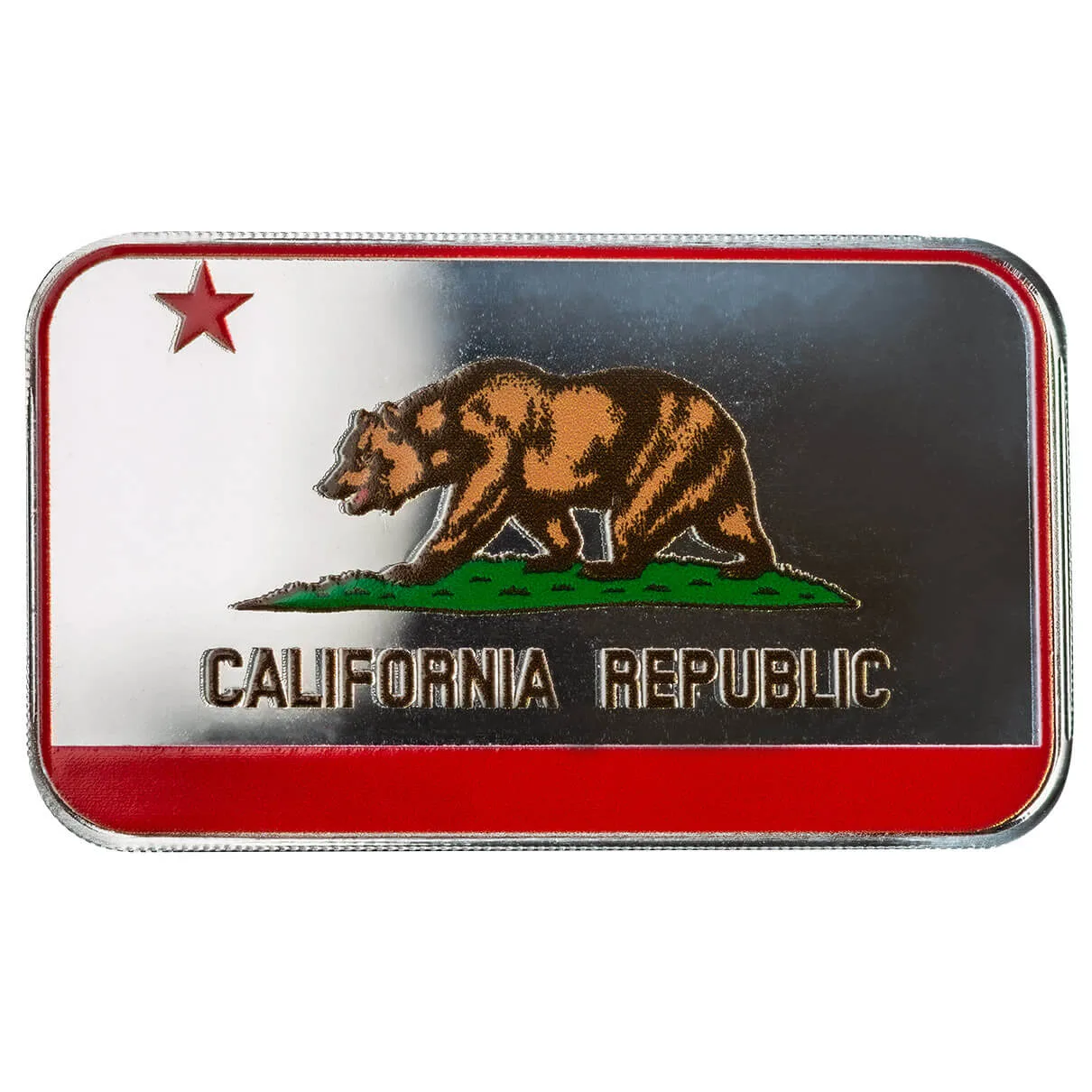 2024 Scottsdale Mint California State Usa Flag 1 Troy Ounce 999 Fine Silver Color Bar 02
