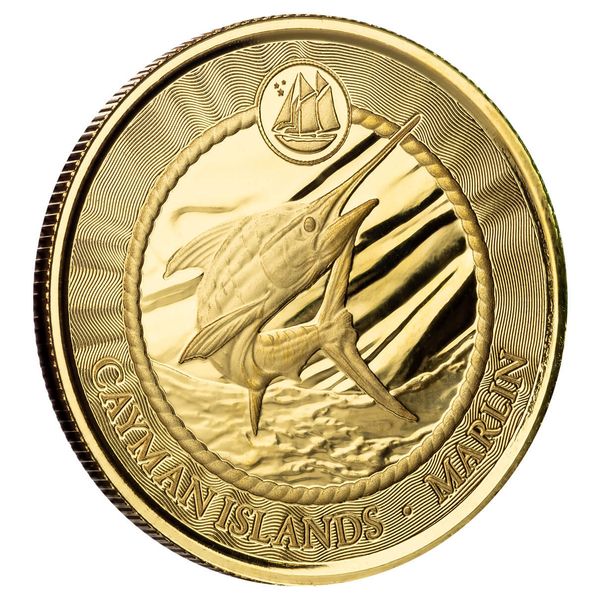 2024 Scottsdale Mint Cayman Islands Monetary Authority Blue Marlin 1 Troy Ounce 9999 Fine Gold Proof Like Legal Tender Coin 03