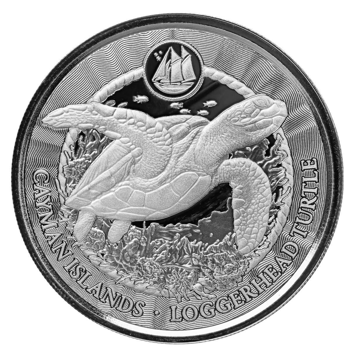 2024 Scottsdale Mint Cayman Islands Monetary Authority Loggerhead Turtle 1 Troy Ounce 9999 Fine Silver Proof Like Legal Tender Coin 02
