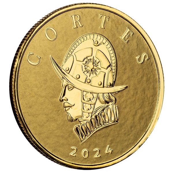 2024 Scottsdale Mint Liberia Commander Series Hernan Cortes 1 Troy Ounce 9999 Fine Gold Proof Like Legal Tender Coin 03