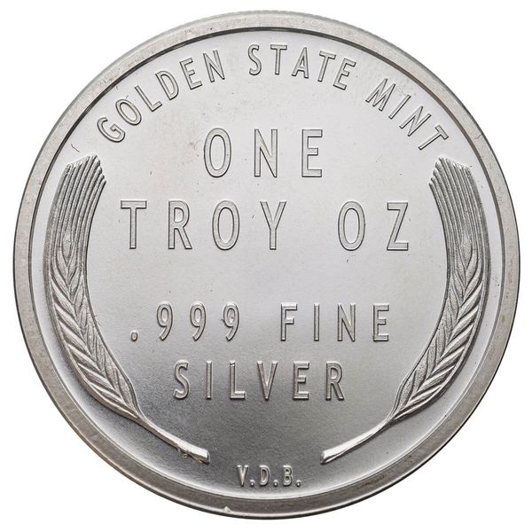 Golden State Mint Random Secondary Bullion Silver Round 999 Fine Silver 1 Troy Ounce Silver Round 01
