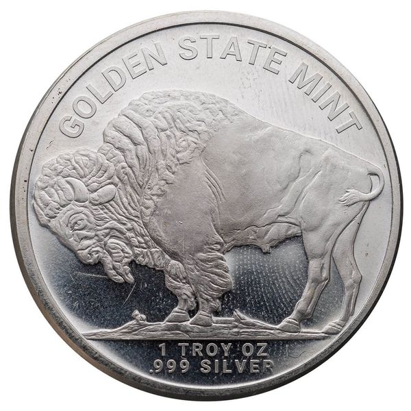 Golden State Mint Random Secondary Bullion Silver Round 999 Fine Silver 1 Troy Ounce Silver Round 06