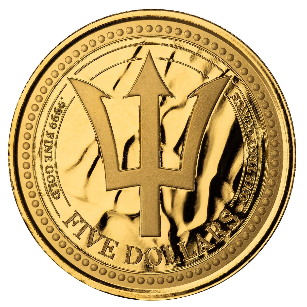 2024 Scottsdale Mint Barbados Trident 1 Troy Ounce 9999 Fine Gold Proof Like Coin 04