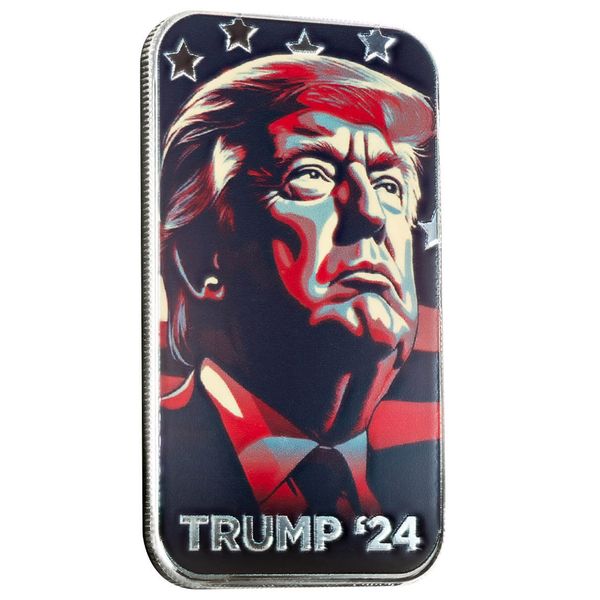 2024 Scottsdale Mint Donald J Trump Campaign For President 1 Troy Ounce 999 Fine Silver Color Bar 01