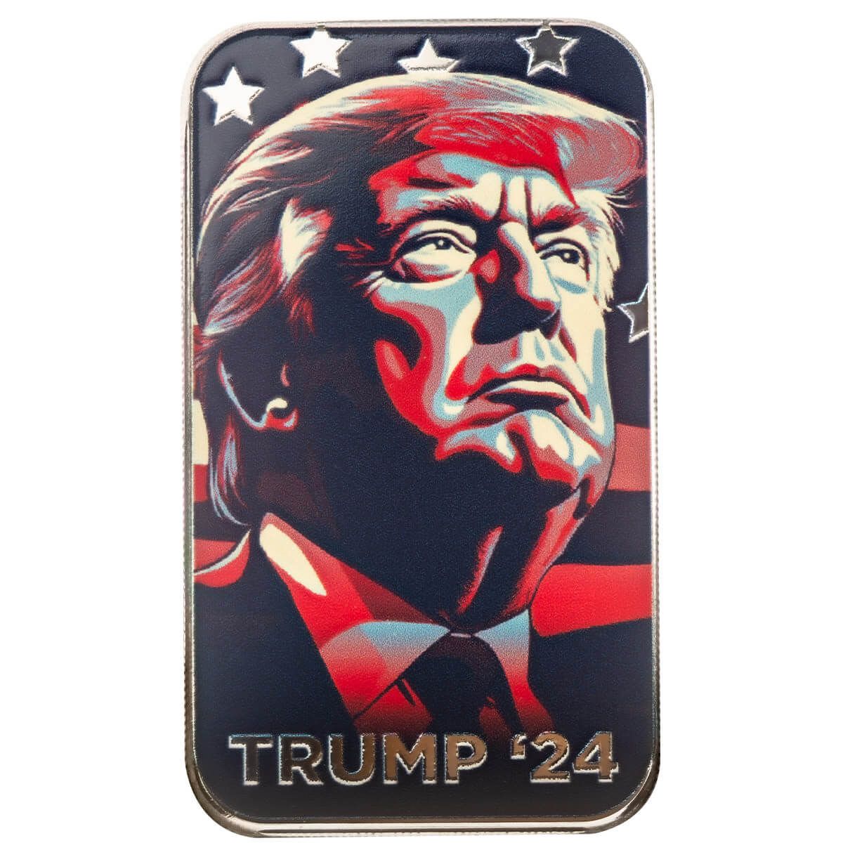 2024 Scottsdale Mint Donald J Trump Campaign For President 1 Troy Ounce 999 Fine Silver Color Bar 02