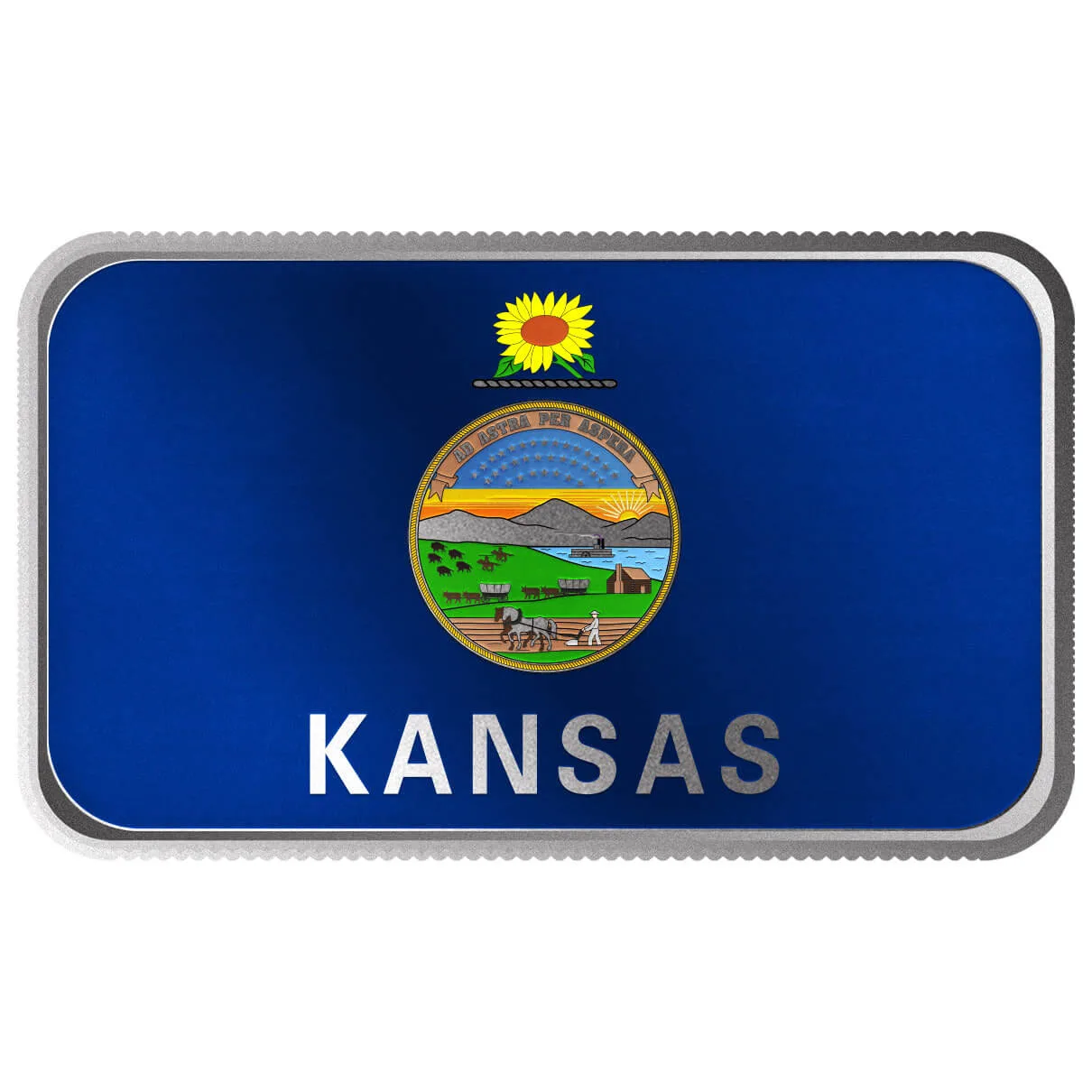 2024 Scottsdale Mint United States Flag Series 1 Troy Ounce 999 Fine Silver Kansas