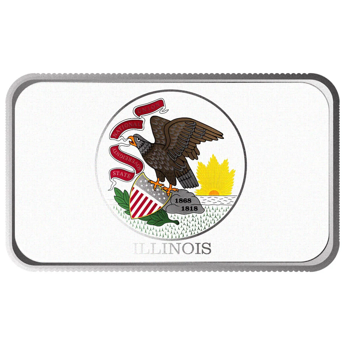 2024 Scottsdale Mint United States Flag Series 1 Troy Ounce 999 Fine Silver Illinois
