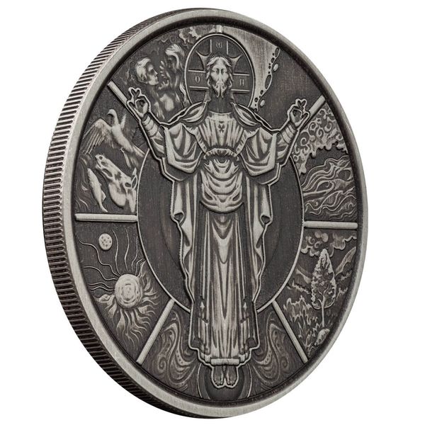 2024 Scottsdale Mint Samoa The Jesus Collection Genesis Jesus As Creator 1 Troy Ounce 999 Fine Silver Antique Legal Tender Coin 01