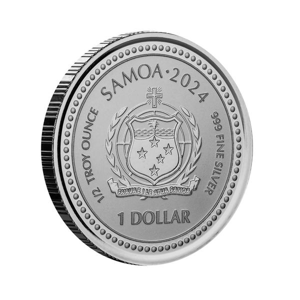 2024 Scottsdale Mint Samoa The Jesus Collection Genesis Jesus As Creator Half Troy Ounce 999 Fine Silver Proof Like Legal Tender Coin 03