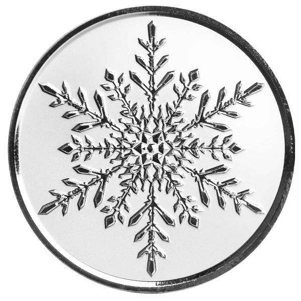 2024 Scottsdale Mint Christmas Snowflake Winter 1 Troy Ounce 999 Fine Silver Proof Like Round 02