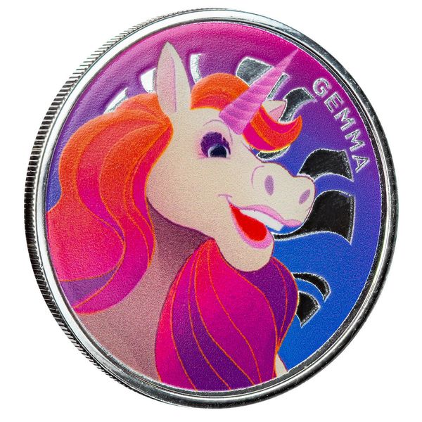 2024 Scottsdale Mint Gemma The Unicorn Childrens 1 Troy Ounce 999 Fine Silver Color Proof Like Round 01