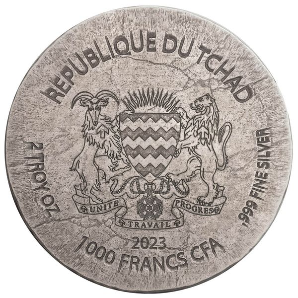 2024 Scottsdale Mint Republic Of Chad Pharoah Amenhotep 2 Troy Ounce 999 Fine Silver Antique Coin 04