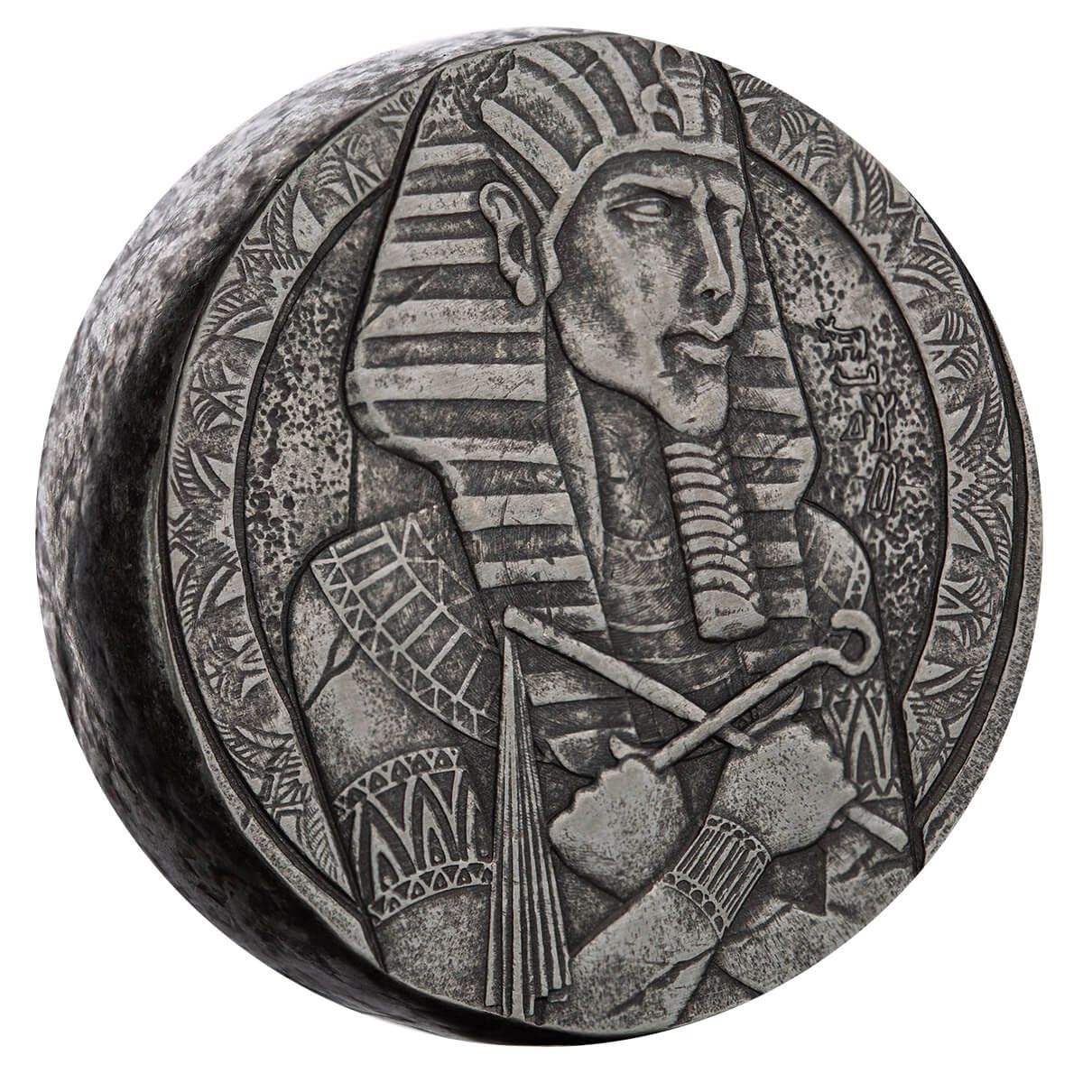 2024 Scottsdale Mint Republic Of Chad Pharoah Amenhotep 5 Troy Ounce 999 Fine Silver Antique Coin 02