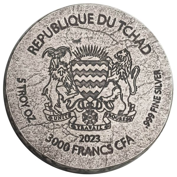 2024 Scottsdale Mint Republic Of Chad Pharoah Amenhotep 5 Troy Ounce 999 Fine Silver Antique Coin 06