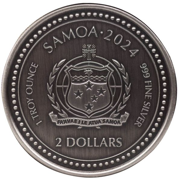 Scottsdale Mint Antiqued Seahorse One Troy Ounce 999 Fine Silver Serialized Round 2