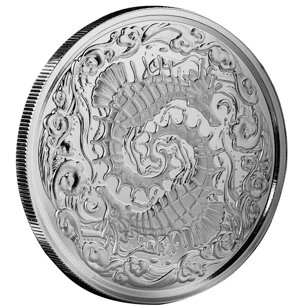Scottsdale Mint Silver Seahorse One Troy Ounce 999 Fine Silver Serialized Round 1