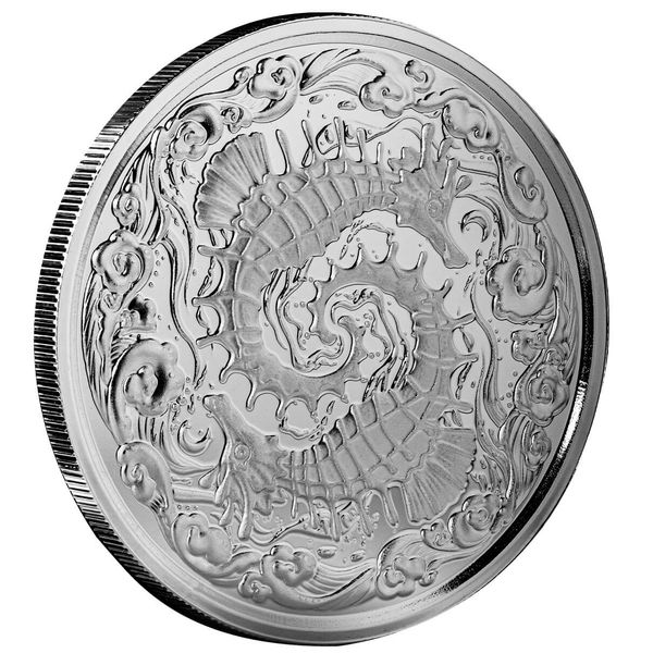 Scottsdale Mint Silver Seahorse One Troy Ounce 999 Fine Silver Serialized Round 1