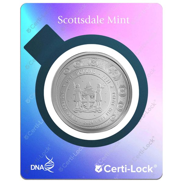 2024 Scottsdale Mint Fiji Unicorn In The Forest 1 Troy Ounce 999 Fine Silver Color Proof Purple 05