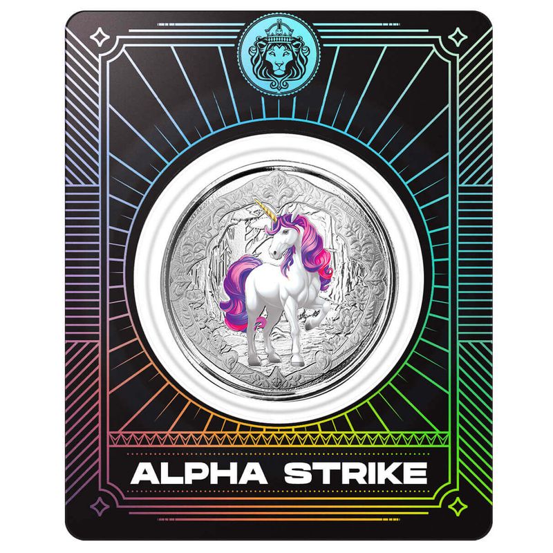 2024 Scottsdale Mint Fiji Unicorn In The Forest 1 Troy Ounce 999 Fine Silver Color Proof Purple 10