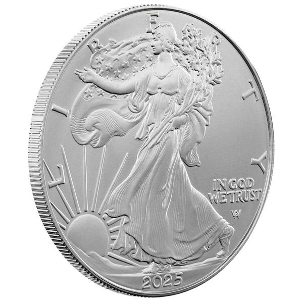 2025 United States Of America Mint Eagle And Walking Liberty 1 Troy Ounce 999 Fine Silver Legal Tender 1 Dollar Coin 09