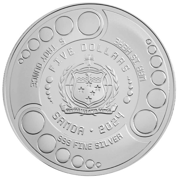 2024 Scottsdale Mint Samoa Alien Battle Is Here 5 Troy Ounce 999 Fine Silver Proof Color Coin 01