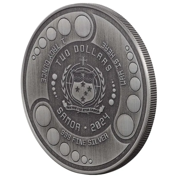 2024 Scottsdale Mint Samoa Alien Battle Is Here One Troy Ounce 999 Fine Silver Antique Coin 03