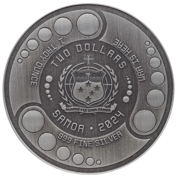 2024 Scottsdale Mint Samoa Alien Battle Is Here One Troy Ounce 999 Fine Silver Antique Coin 04