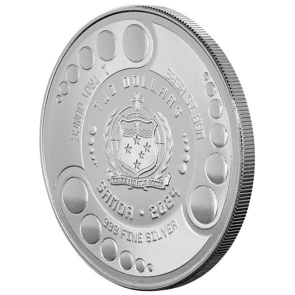 2024 Scottsdale Mint Samoa Alien Battle Is Here One Troy Ounce 999 Fine Silver Proof Like Coin 02