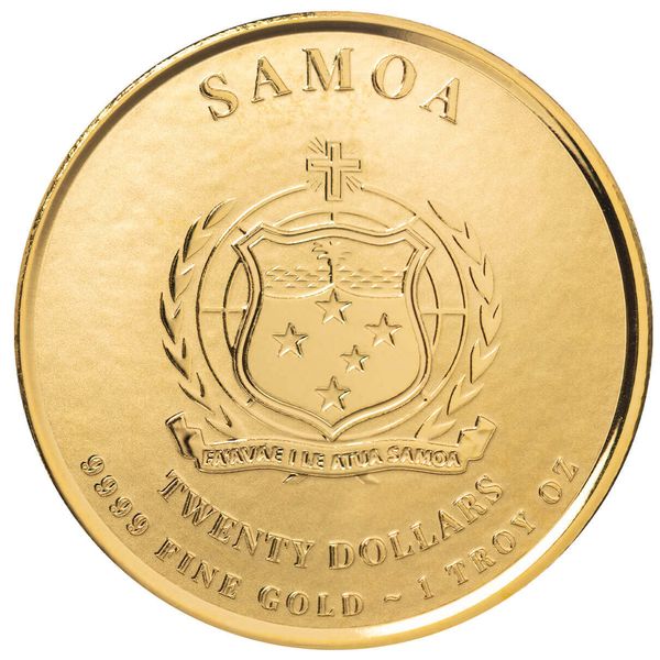 2025 Scottsdale Mint Samoa Commader Ulysses Grant 5 Troy Ounce 9999 Fine Proof Like Gold 20 Dollars Coin 02