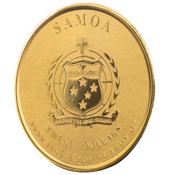 2025 Scottsdale Mint Samoa Commader Ulysses Grant 5 Troy Ounce 9999 Fine Proof Like Gold 20 Dollars Coin 03