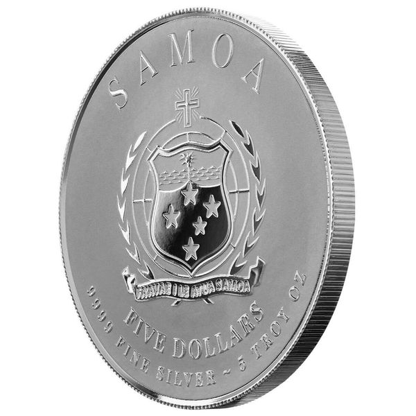 2025 Scottsdale Mint Samoa Commader Ulysses Grant 5 Troy Ounce 9999 Fine Proof Like Silver 5 Dollars Coin 02