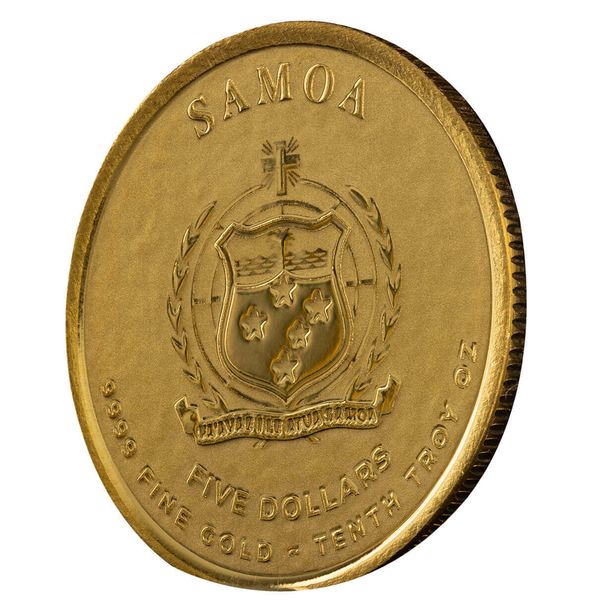 2025 Scottsdale Mint Samoa Commader Ulysses Grant Tenth Troy Ounce 9999 Fine Proof Like Gold 5 Dollars Coin 02