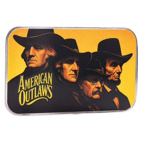 2025 Scottsdale Mint American Outlaws 1 Troy Ounce 999 Fine Silver Color Bar 02