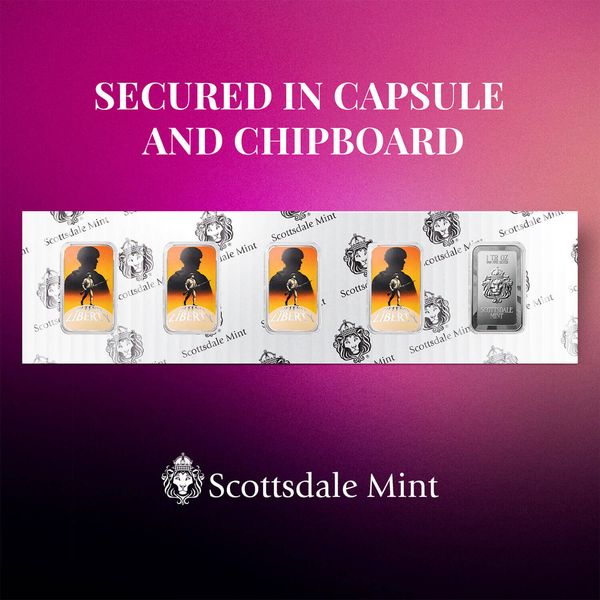 2025 Scottsdale Mint Defend Liberty 1 Troy Ounce 999 Fine Silver Color Bar Chipboard 0000 Color
