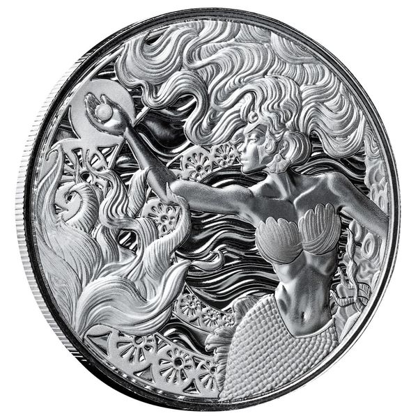 2025 Scottsdale Mint Samoa Mermaid 1 Troy Ounce 999 Fine Silver Proof Like Coin 03
