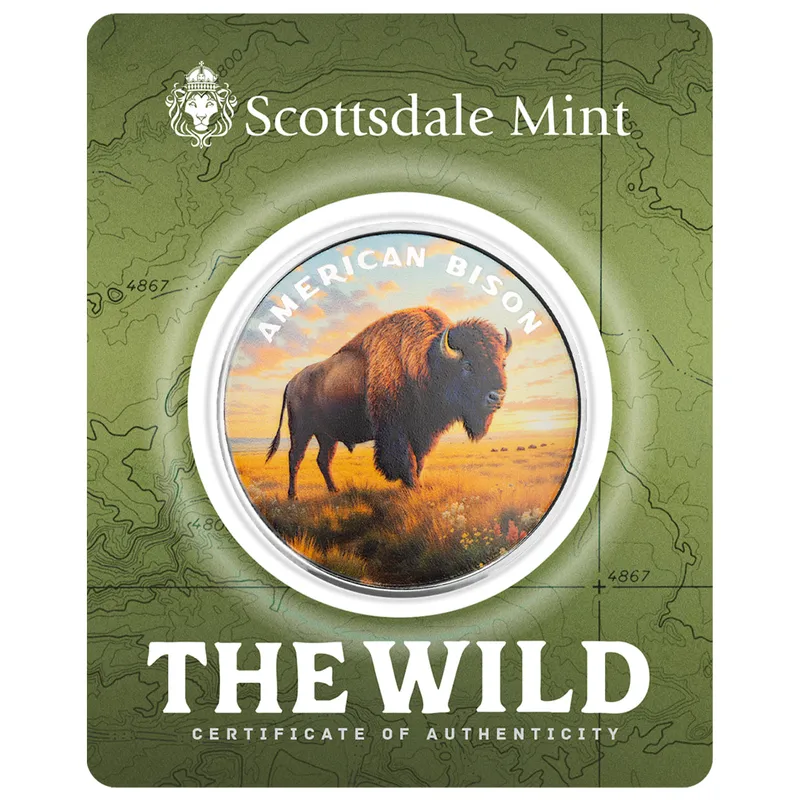 2025 Scottsdale Mint The Wild 1 Troy Ounce Fine Silver Color Round Certilock 02