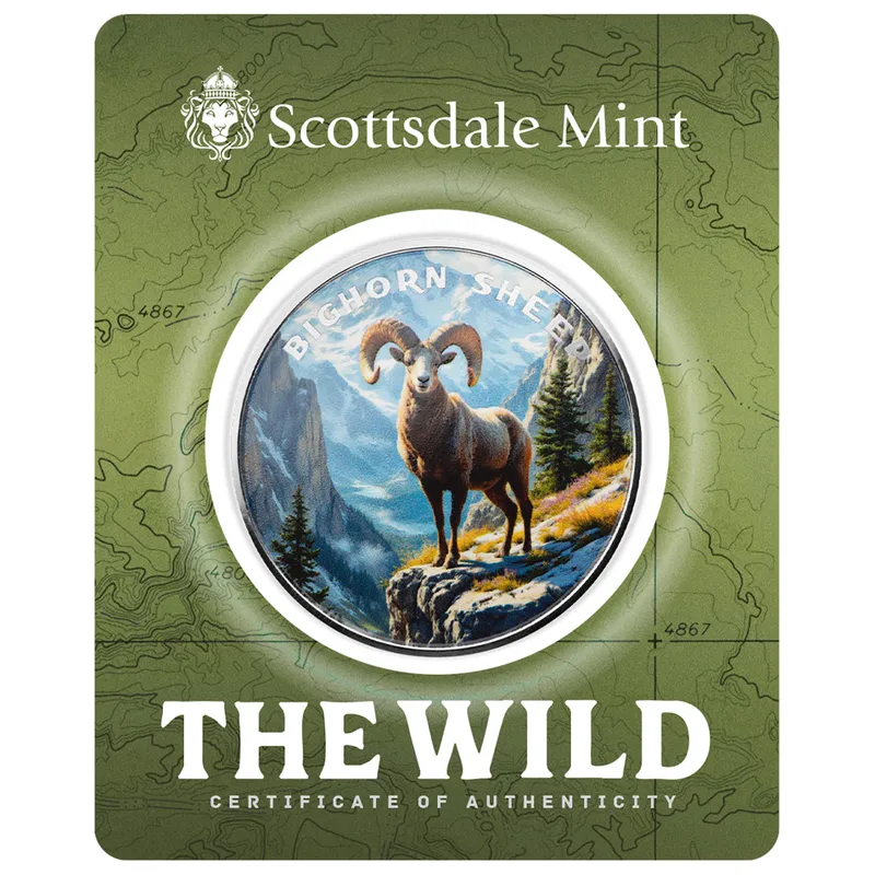 2025 Scottsdale Mint The Wild 1 Troy Ounce Fine Silver Color Round Certilock 04