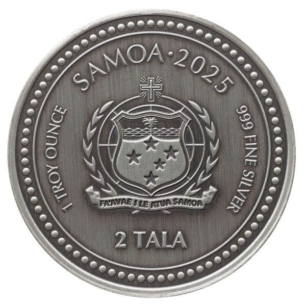 2025 Scottsdale Mint Samoa Seahorse 1 Troy Ounce 999 Fine Antique Proof Like Coin 09