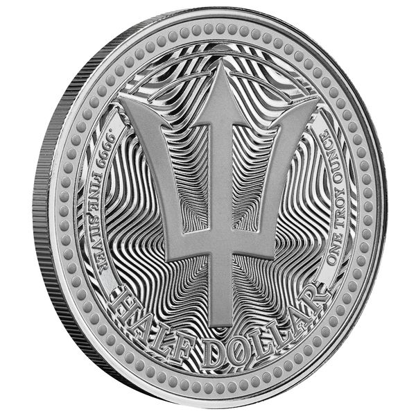2025 Scottsdale Mint Barbados Trident 1 Troy Ounce 9999 Fine Silver Proof Like Coin 01