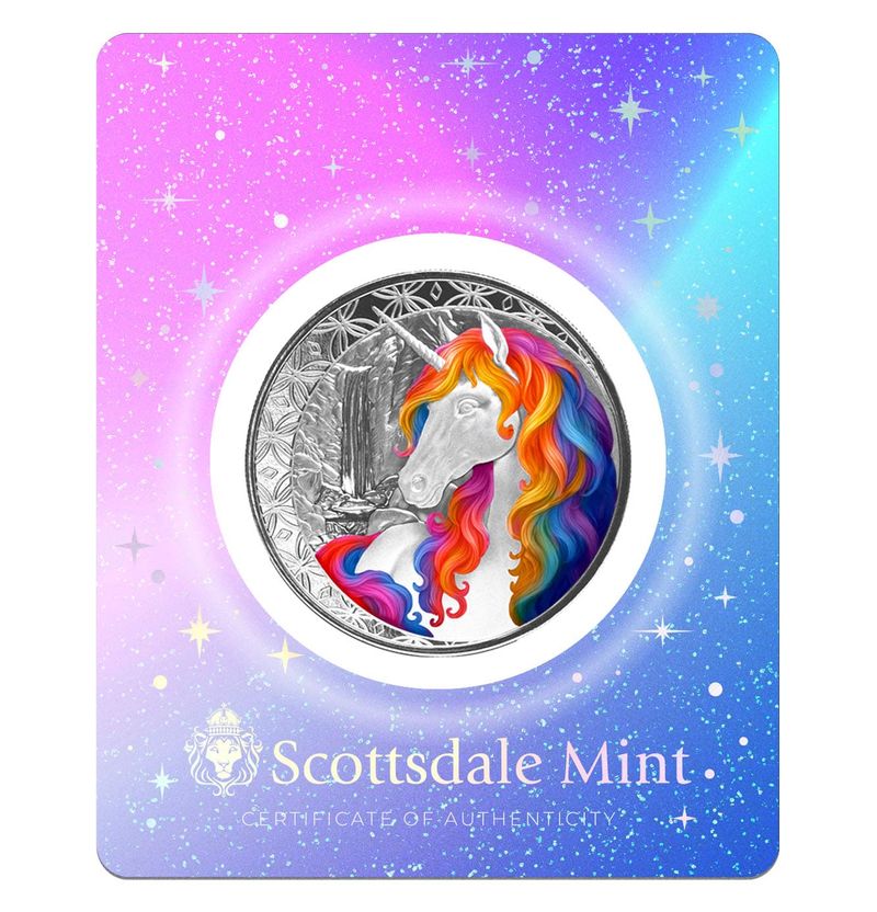 2025 Fiji Unicorn “blossom” 1 Oz Silver Colorized Coin Certilock